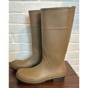 Tingley Men Tan Rubber Rain Boot Knee High Waterproof Work Boot Size 9 Steel Toe
